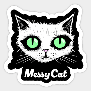 Messy Cat illustration, you love this messy cat right? Sticker